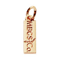 Rectangle Custom Made Engraved Letter Charms Bikini Accessory Gold logo Metal hang Pendant for Bra