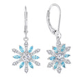 High Quality 925 Sterling Silver Snowflake Dangle Earrings 5A Cubic Zirconia Weather Drop Earrings Studs for Sale