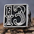 Custom Design Vintage Biker Jewelry Vintage Stainless Steel Number Biker Rings for Men Size 7-15