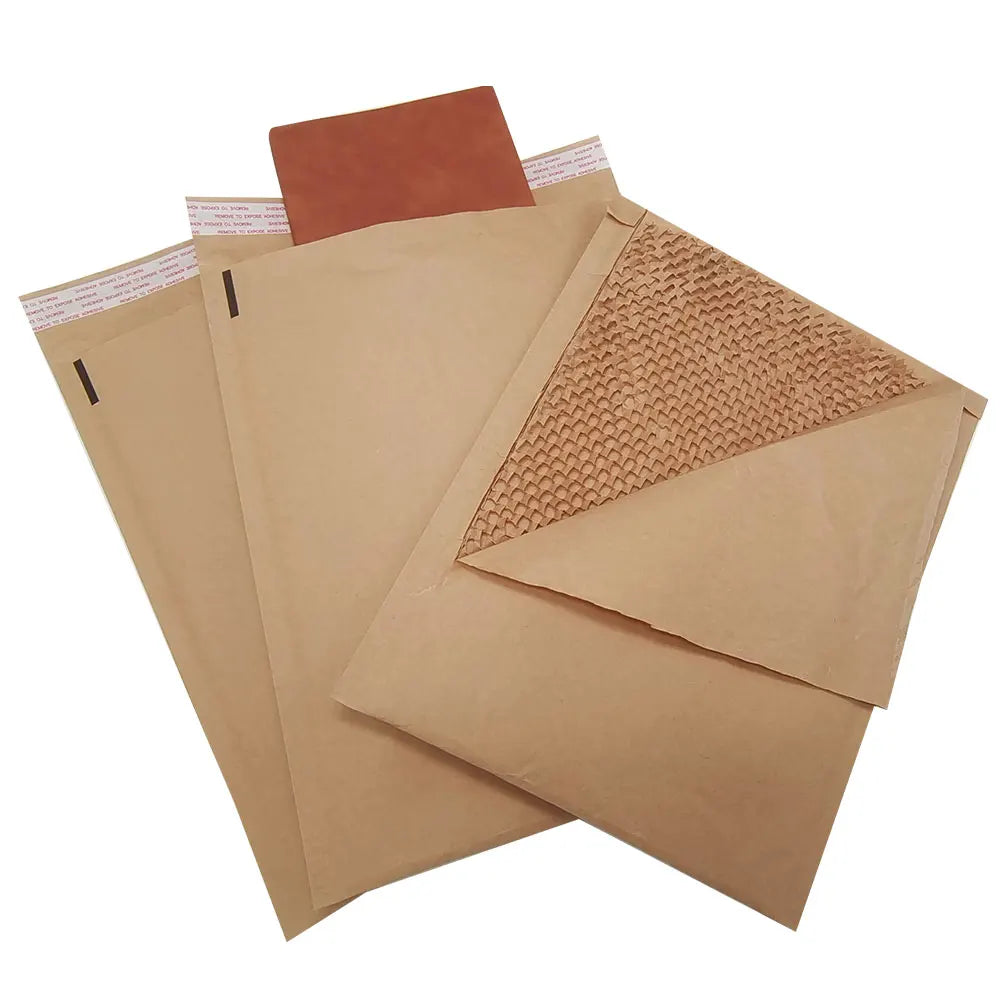 RTS Hotsale USA Warehouse 100% Paper Honeycomb Padded Mailer Shockproof Kraft Homeycomb Paper Mailing Mailers Shipping Mailer