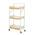 OEM Factory Assembly Free Utility Organizer Trolley Folding 3 Tier Storage Cart for Kitchen Living Room Bathroom Office
