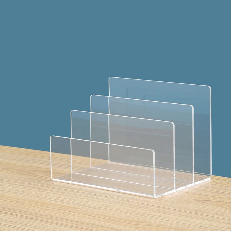 High Quality Customized Acrylic Office File Holder Book Dividers Desktop Office Supplies Storage Organizer Racks