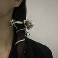 Twining Metal Rose Back Hairpin Gothic Hip Hop Ponytail Clip with Head Ornament Claw Catch Hair Catcher Clamps