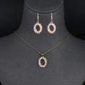 Fashion Gold Plated Zircon Hoop Pendant Earrings and Necklace Set Hypoallergenic Jewelry Sets Women