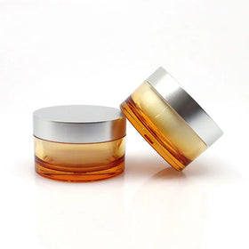 Luxury 50g Round Cream Glass Jar with Silver Lid Cylinder Cosmetic for Skin Care Eye Cream Lotion Mascara Serum