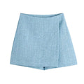 XS-L Spring New European and American High Waist Split Short Suit Skirt