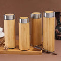 500ml Bamboo Insulated Bottles 304 Stainless Steel Vacuum Flask Straight Thermal Water Bottles Customized Logo Business Gifts