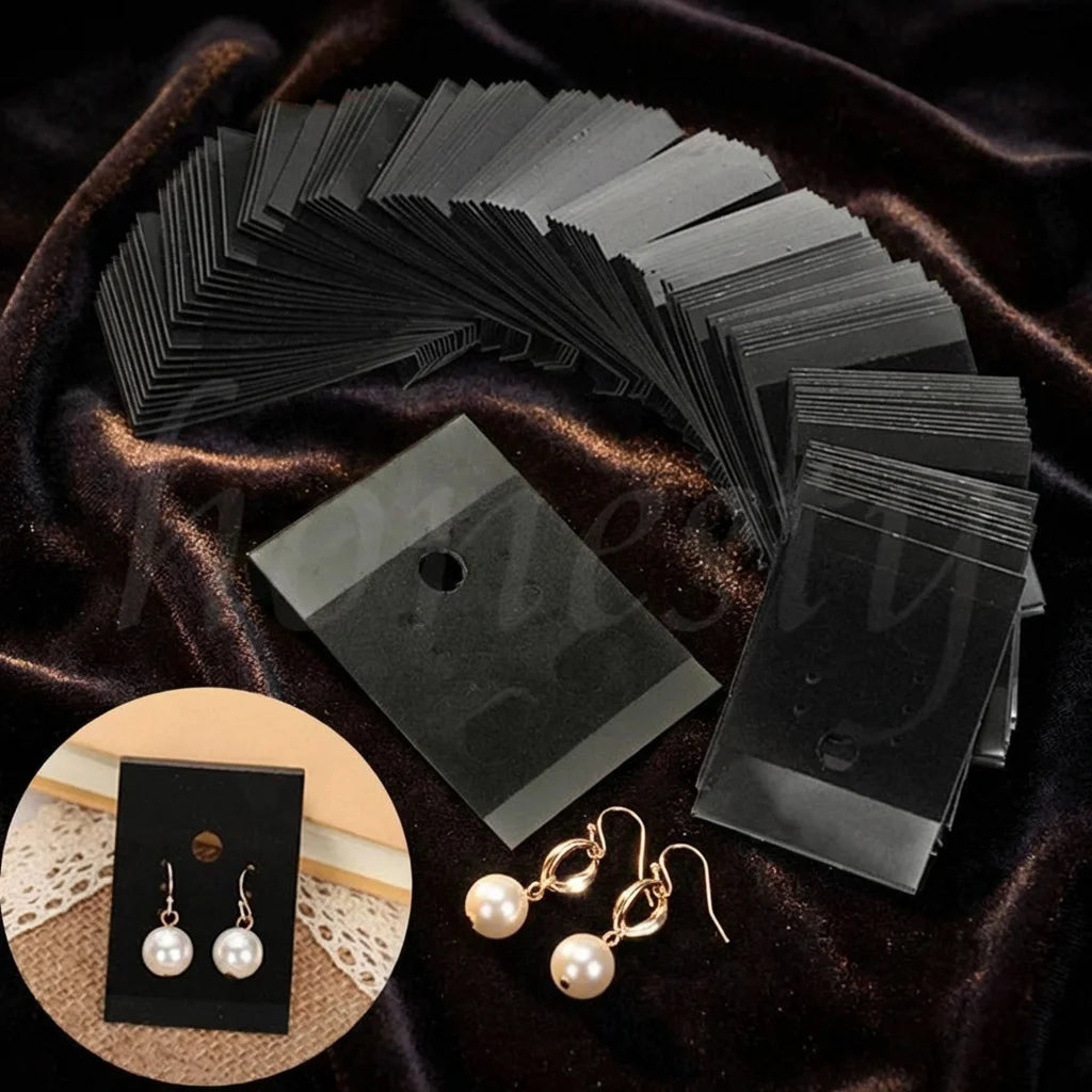 100Pcs/Set Punctual Brand Plastic Jewelry Earring Ear Studs Bags Display 5*4.5cm Model SKU14686 Digital Printing