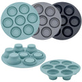 New Instock BPA Free Collapsible 7 Cups Round Cupcake Tray Baking Pan Silicone Muffin Mold Cake Maker