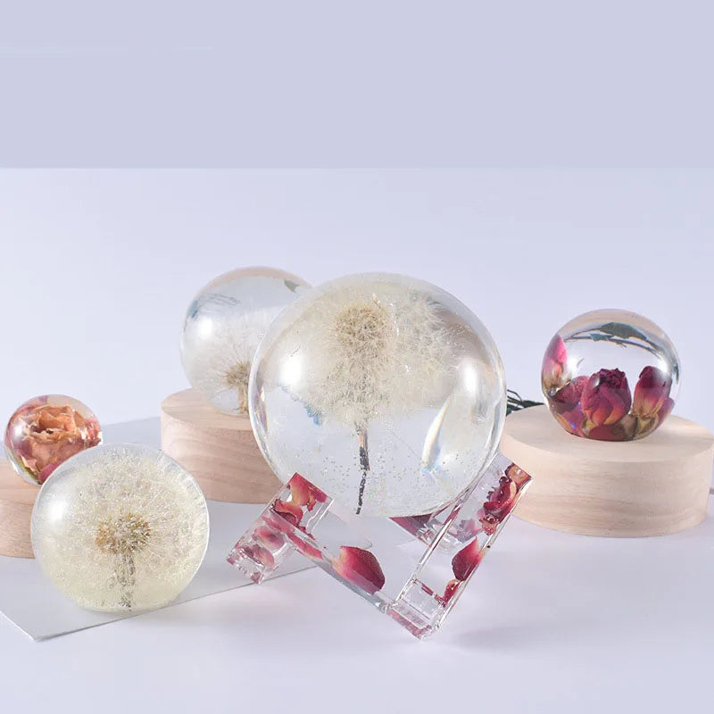 round ball Luminous Tabletop decoration base epoxy decorate Resin Crystal Glue Silicone Mold Aromatherapy for 3D Mould