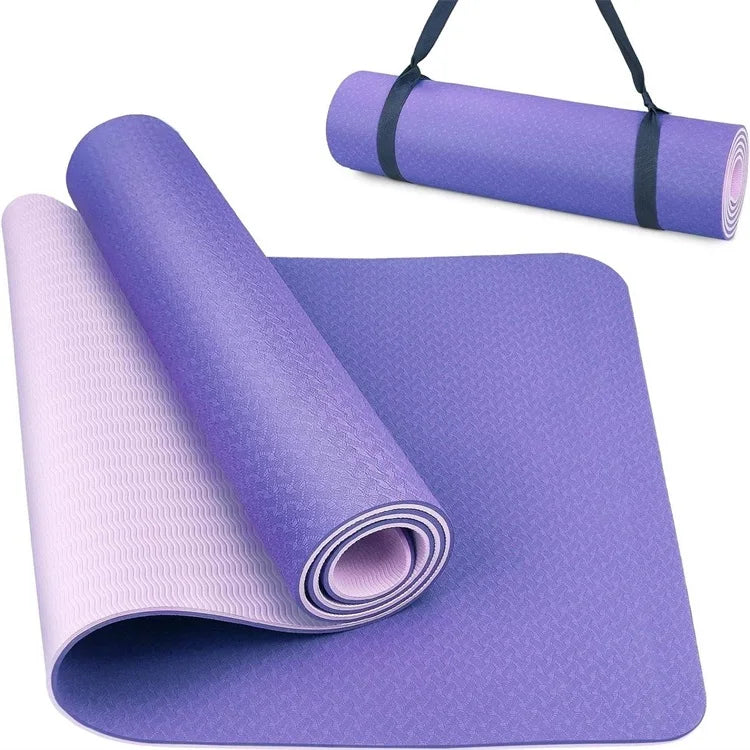 New Eco-Friendly TPE Non-Slip Yoga and Pilates Fitness Mat Highly Stretchable Tear Resistant Mandala Printed 4mm 6mm Thickness