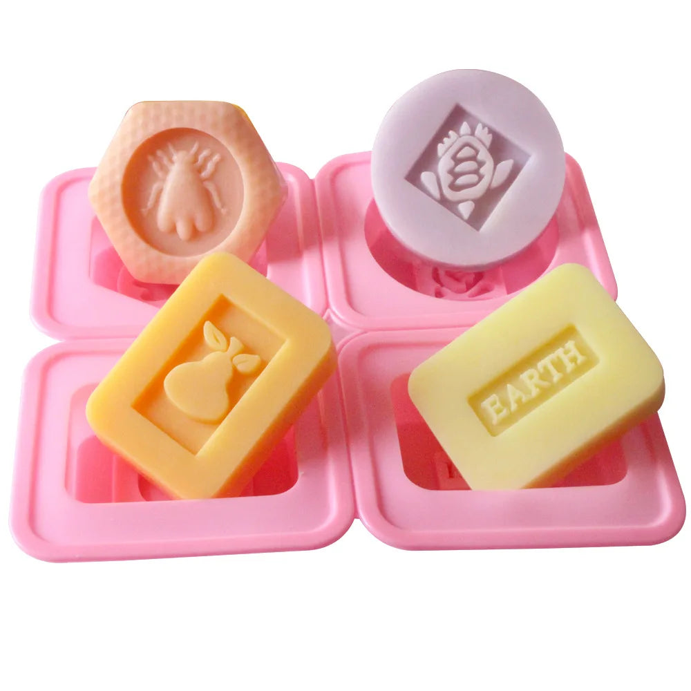 4 Cavity Wedding Silicone Soap Molds Various Shape Cake Tools for Baking