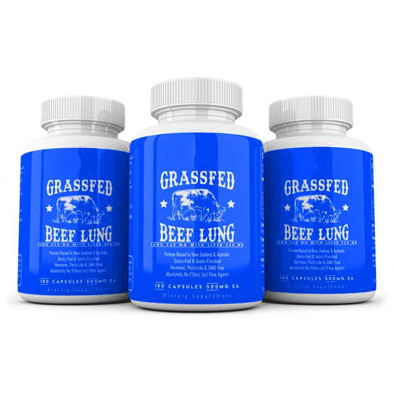 Organic Beef Liver Natural Energy Supplement Capsules of Pure Grass-Fed 500mg Beef Lung Capsules Supports Lung Respiratory