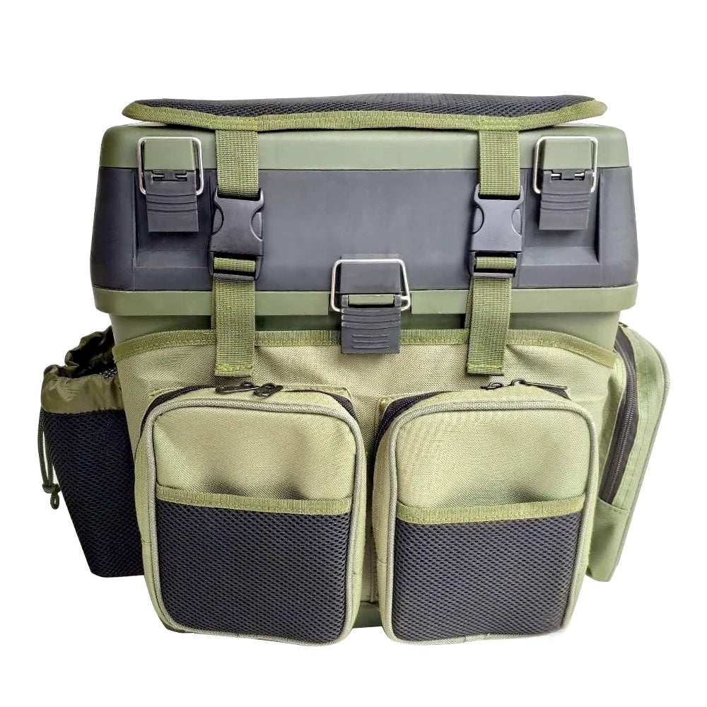 Outdoor Fishing Tackle Seat Box Bag Fishing Lures Storage Case Bag Green