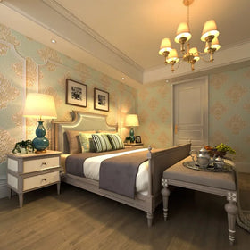 New European Style Three-dimensional Wallpaper for Living Room Dark Green Fashion TV Background Wallpaper