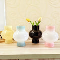 Living Room Decoration Flower Vase Vintage Home Decor Lanterns Shaped Colorful Vase Hand Blown Medieval Cream Colored Glass Vase
