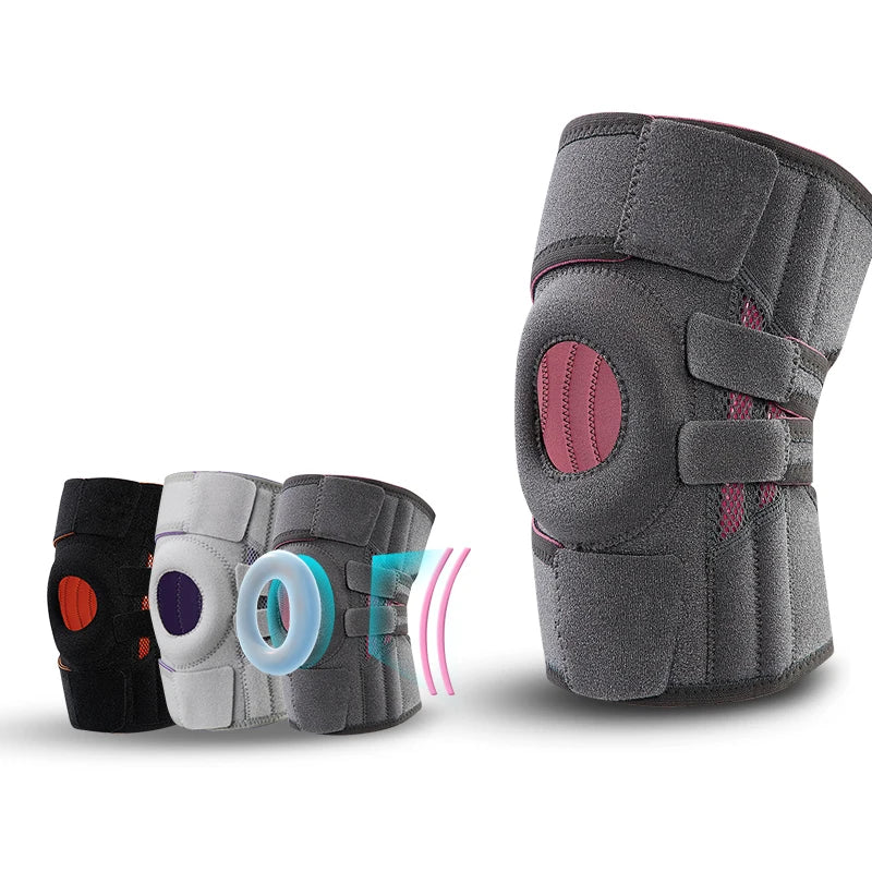 SHIWEI-2181#Neoprene Open Patella Knee Brace with Springs Compression Knee Support Brace with Adjustable Straps