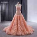 Luxury Crystal Sequins Cocktail Dresses Women Party Dress Sweetheart Orange Color Ruffles Tulle Princess Rsm241024