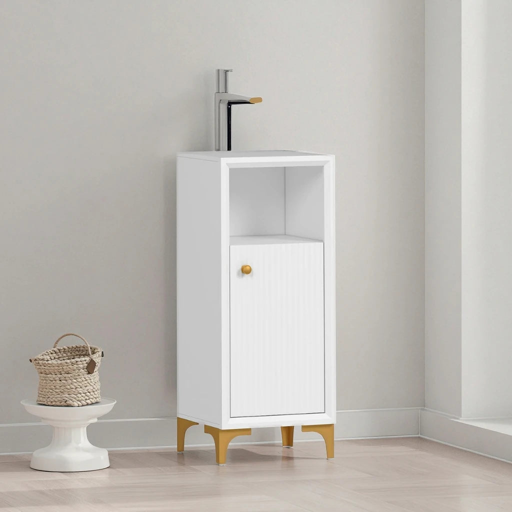 Modern MDF Frame Decorative Floor Storage Cabinet Bathroom Home Storage Shelf Furniture