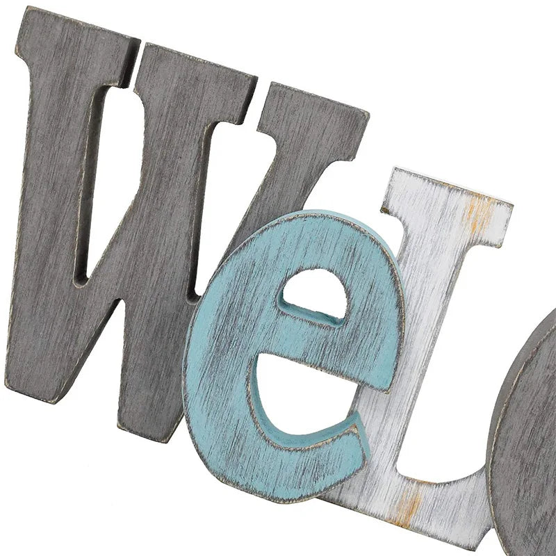 Rustic Style Wooden Welcome Wall Plaque Art Front Door Signs