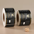 Custom logo Printed Cosmetic Roll Packaging Gold Foil Labels Waterproof Adhesive Sticker Labels for Business