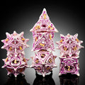 Factory Customized Wholesale D&D Metal Dice Set 7-Piece Polyhedral & Square Shapes 18mm for RPG Games