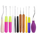 Wholesale Plastic Wooden Handle Crochet Hook Needle Set Hair Weaving Needle for Braids Knitting Jumbo Braiding Twist Hair