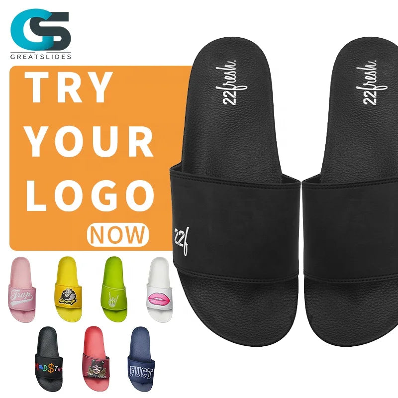 Greatslides Custom Luxury Slides With LogoPVC Slides Sandals for Men CustomFlip Flops Printing Slides for Men 2024