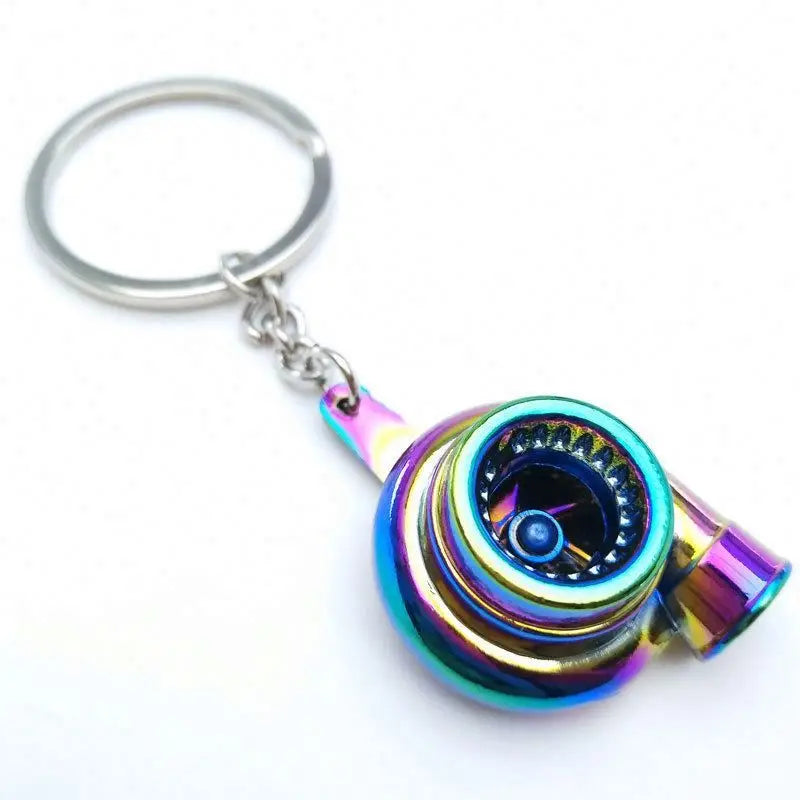 Fashion Car Metal Parts Key Chains Turbo Gear Hub Pendant Brake Disc Shock Absorber Pendant Keychain Gearbox Keyring Accessories