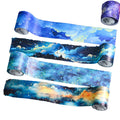 Starry Dreams Series Washi Tape 1Roll Waterproof PET Handbook Backing Stickers with Water Activated Rubber Adhesive for Masking