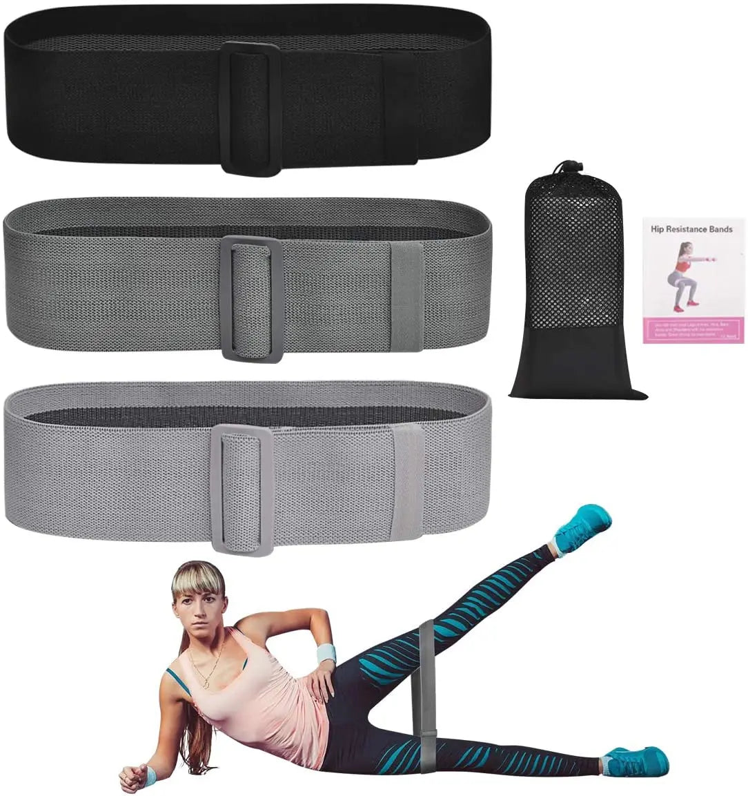 Premium Quality Customized Sports Fitness Gym Exercise Adjustable Fabric Hip Circle Latex Custom Resistance Training Band Set