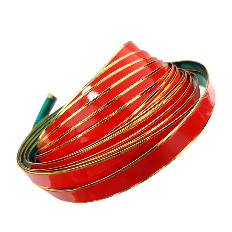 Toco Furniture PVC Edge Banding Self-adhesive Golden Flexible Molding Trim Strips High Glossy Surface 0.5-1cm Thickness 15-50cm