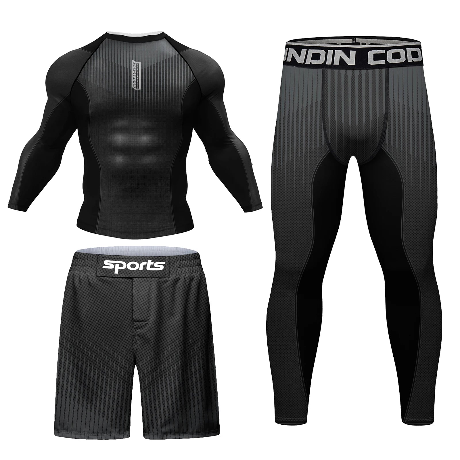 Cody Lundin Funny Graphic MMA BJJ Rashguard Set Cool Grappling Jiu Jitsu Compression T-shirts Men Printed Casual Gym Tops