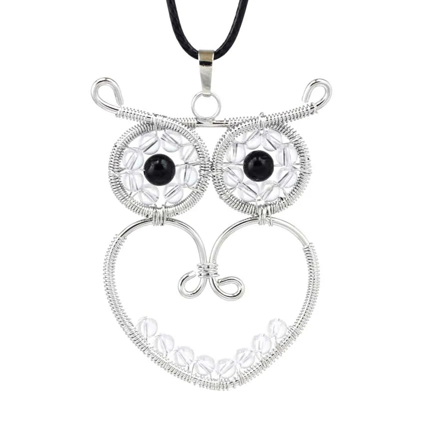 DIY Gem Stones Fashion Handmade Violet Changeable Colored Silver Plated clear Quartz Stone Bead Pendant with Natural Stones