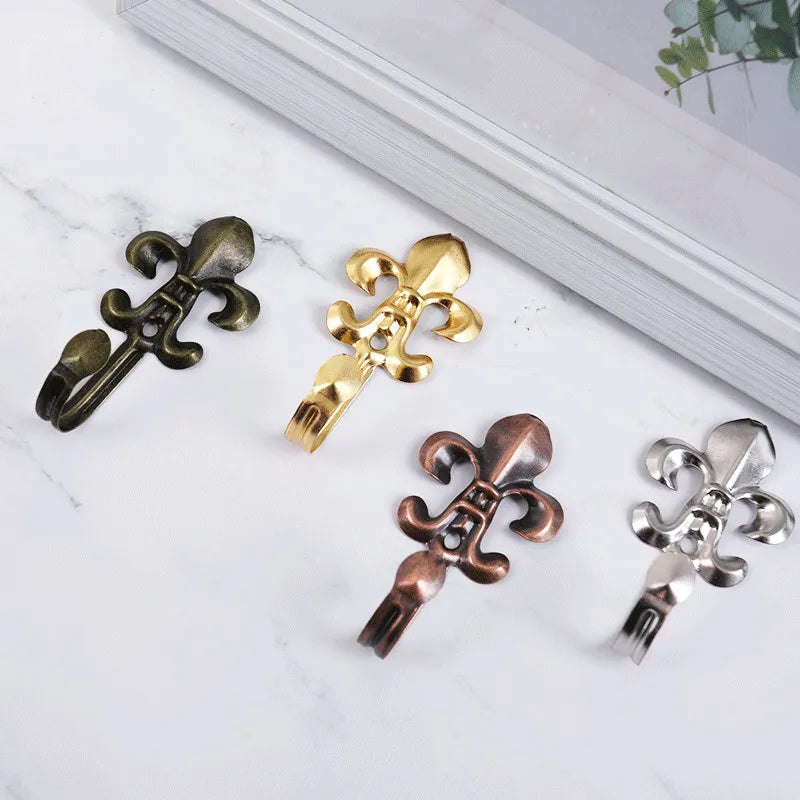 Luxury Curtain Tiebacks Hook Small Iron Flower Curtain Hooks Holder Curtain Accessories Hanger Hook
