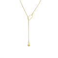 Hot Selling Geometric Ball Tassel Adjustable Winter Sweater Necklace Stainless Steel Sweater Chain for Women