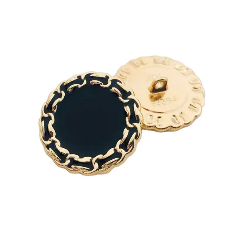 Fashion Elegant Mens Womens blazer Buttons Headwear Jewelry Coat Gold Silver Edge Suit Metal Round Sewing Buttons for Clothing