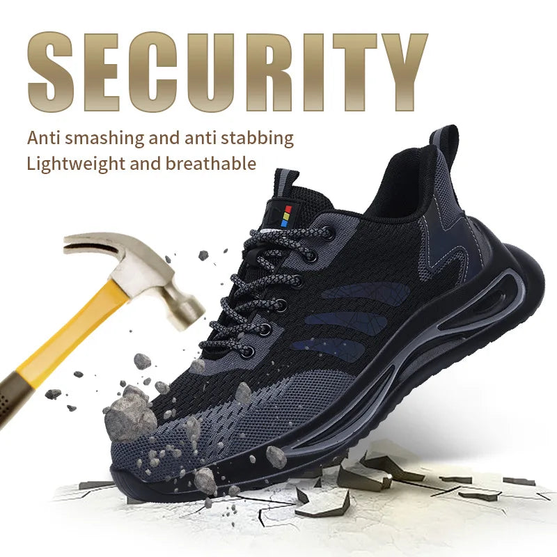 Diansen Custom Logo Comfortable Sports Shoes Anti-slip Anti-puncture Safety Shoes Work for Men