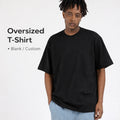 YWGH Men's High Quality 100% Cotton t Shirt Custom Logo Desgin Blank Oversized Ribbed Crewneck Tshirt for Men