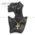 Gold Stainless Steel Braided Celtic Cross Pendant Irish Celtic Knots Religious Necklace for Men Women