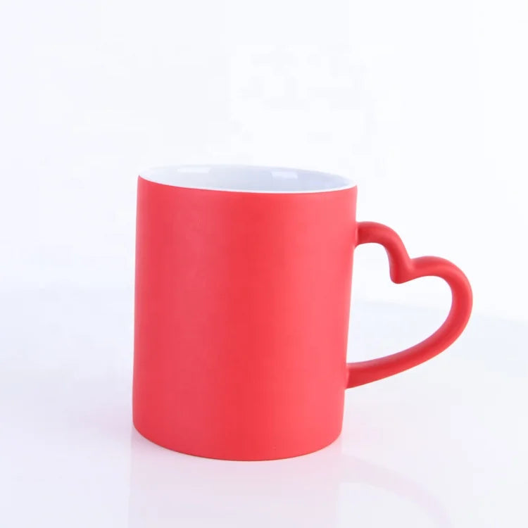 2025 Eco-Friendly Luxury Ceramic Coffee Mugs 350ml Temperature Color Changing Dishwasher & Microwave Safe for Travel