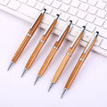 Promotional Gift Click Smooth Bamboo for Ballpoint Pen with Black Ink Eco-Friendly Logo Printed