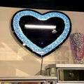 Home Decorative Heart Shaped Wall Mirror Crushed Diamond Led Wall Mirrors