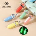 New Fashion Pendent Necklace Synthetic Luminous Artificial Stone Hexagonal Column Pendant for Women DIY Jewelry Making