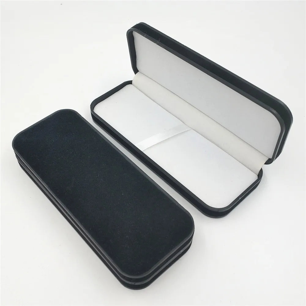 Customized Packaging Metal Pen Set Case Large Red Black Velvet Pile Coating Case Flip Velvet Lined Flocking Gift Pen Boxes