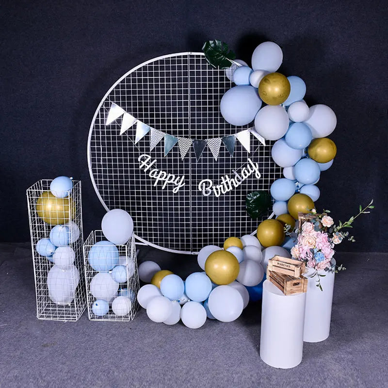 C-WIA003 Wedding Mesh Round Arch Backdrop Stand Iron Arched Door  Balloon Frame for Wedding Birthday Party Decoration