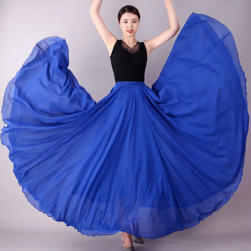 720 Degree Gradient Long Skirt Modern Dance Classical Ballet Chiffon Dance Long Skirt