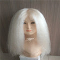 Yefinewig Machine Made 100% White Yak Hair Santa Beard and Wigs