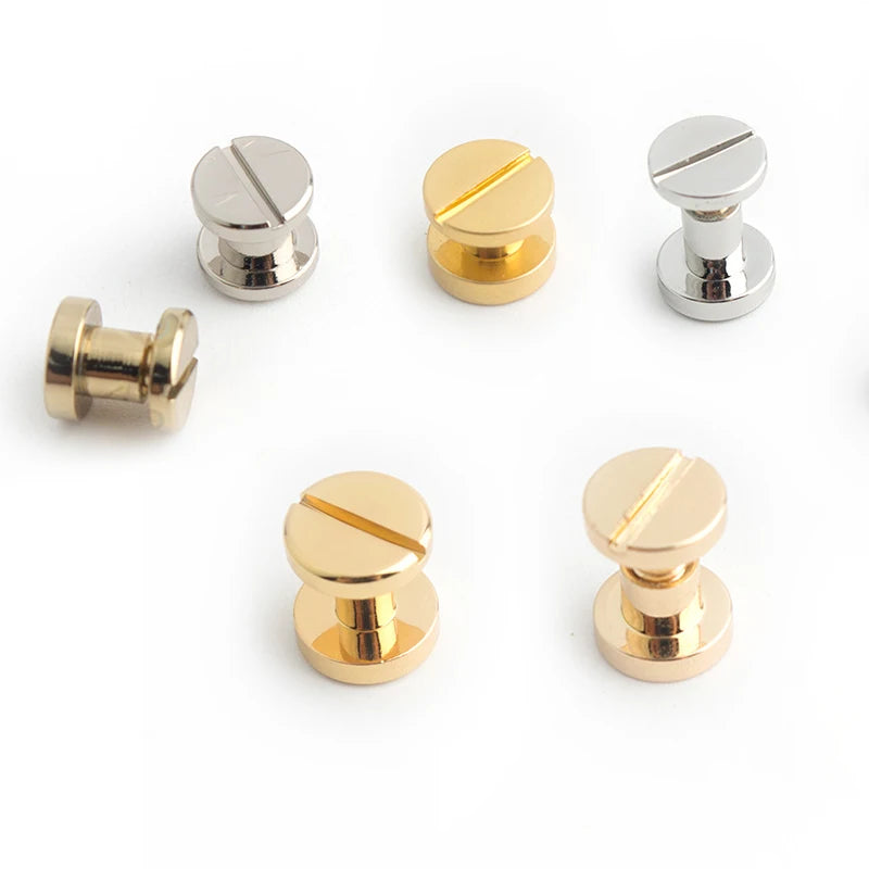 Nolvo World Solid Copper Rivet Studs Metal Handbag Accessories-Gold/Silver/Gun Metal Colors Non-Tarnishing Durable Hardware