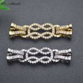 Wholesale Jewelry Making Findings Gold Plated CZ Paved Copper Multi Layer Infinite Connector Clasp for Diy Women Necklaces